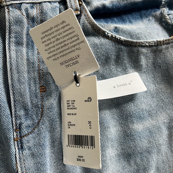 A Loves A
Distressed Washed Denim Twill Wide Leg Capri Jeans - Picture 10 of 13